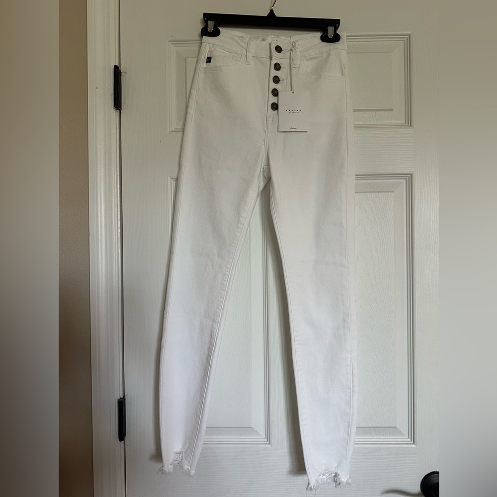 White High-Rise Button-Fly Women's Jeans